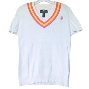 Ralph Lauren - Women’s Active Short Sleeve V-Neck Light Sweater Vest Size M